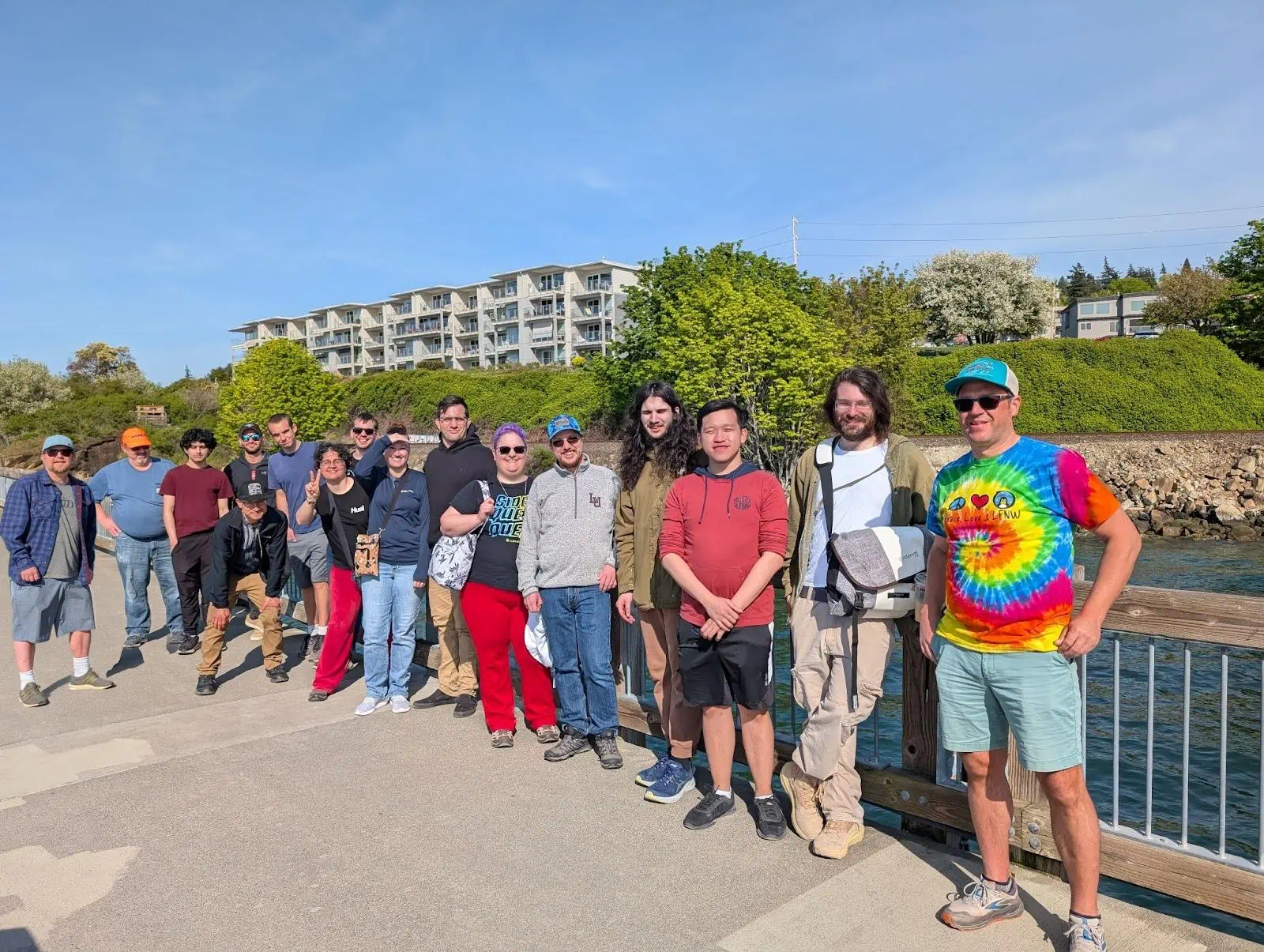 Team members joining other LFNW participants for a community walk