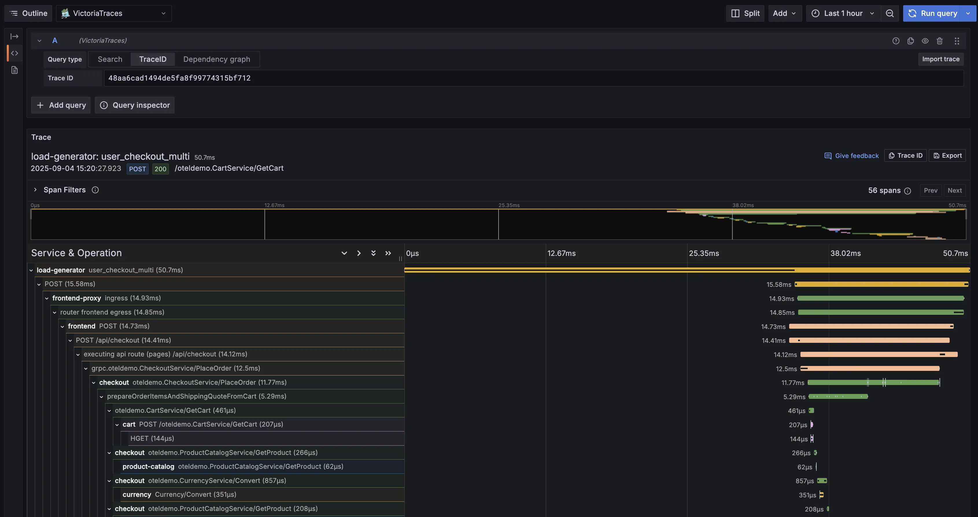 VictoriaTraces datasource
